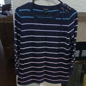 Talbots Women's Striped Navy Top